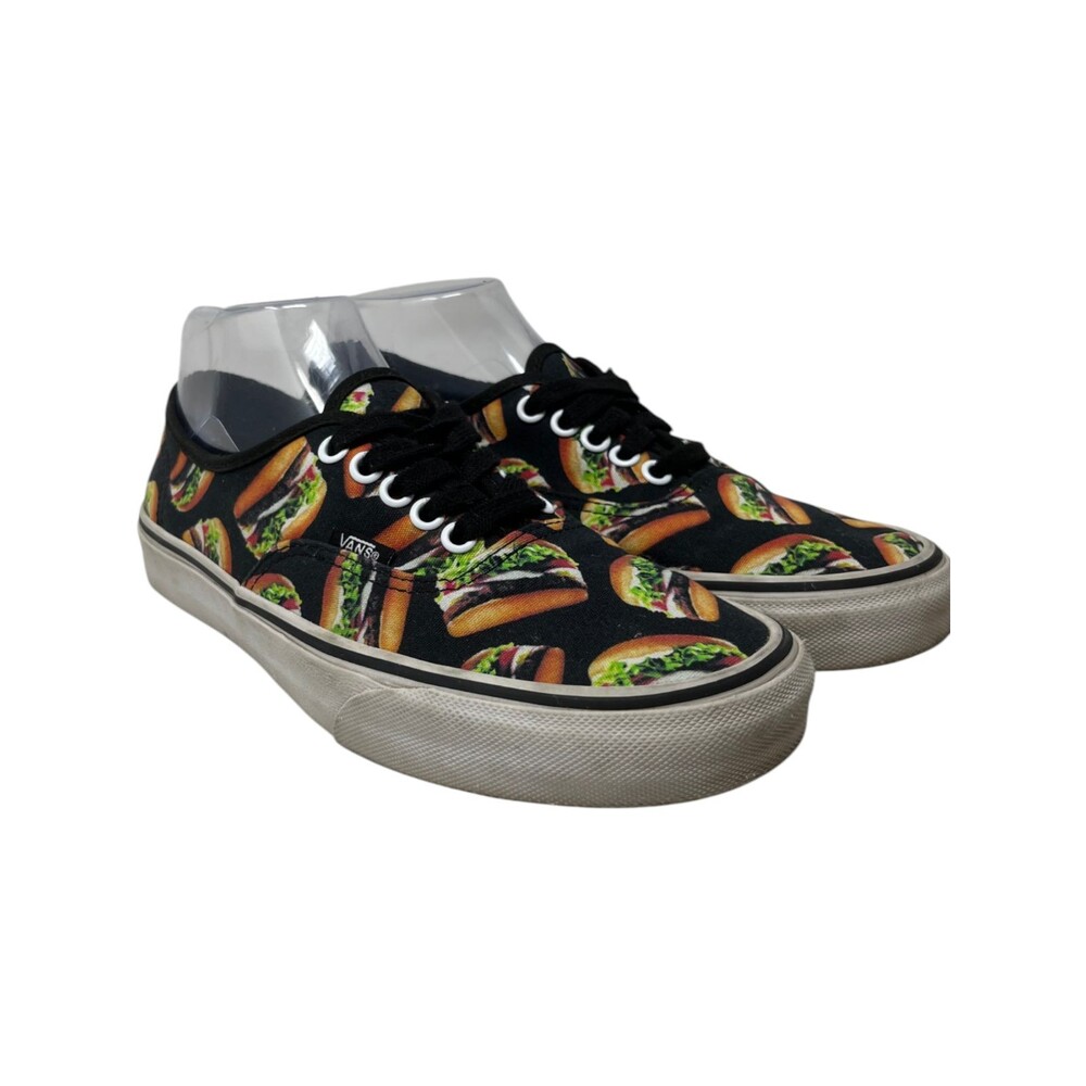 Vans Shoes Women Size 8 Men Size 6.5 Authentic Late Night Hamburger Black Print